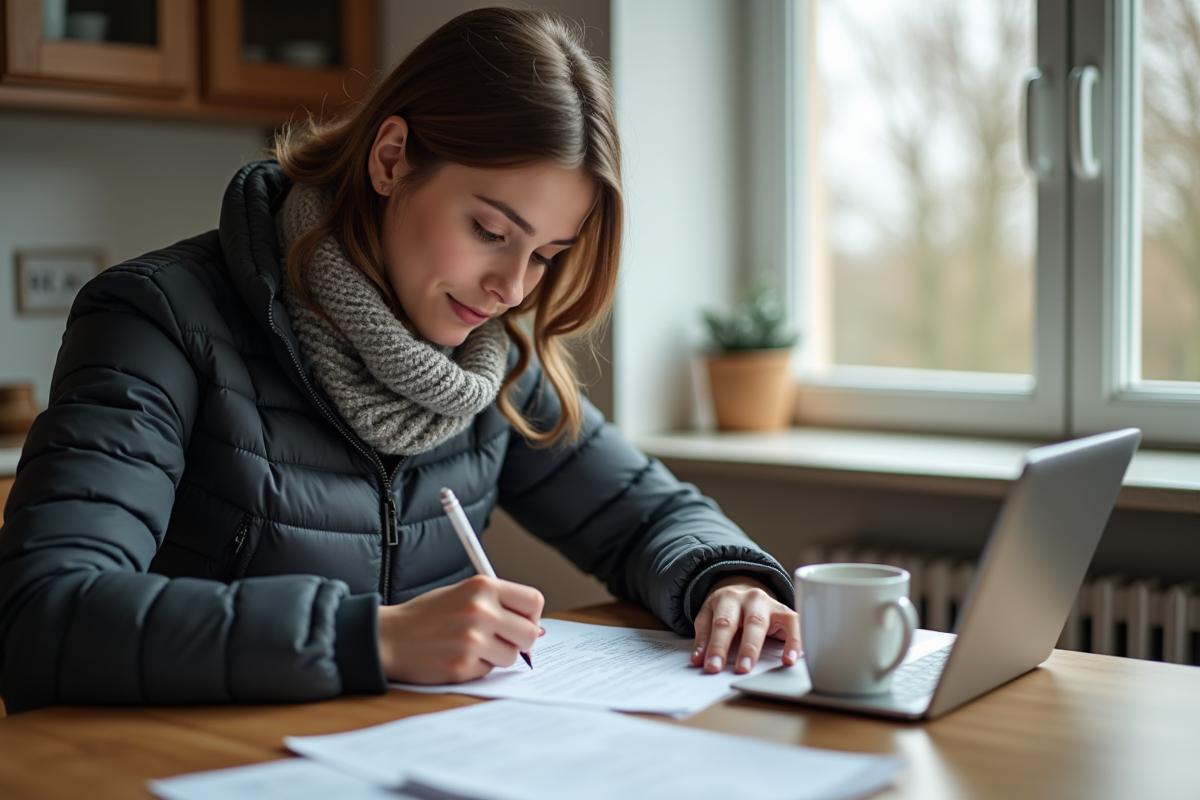 Femme remplissant un formulaire d