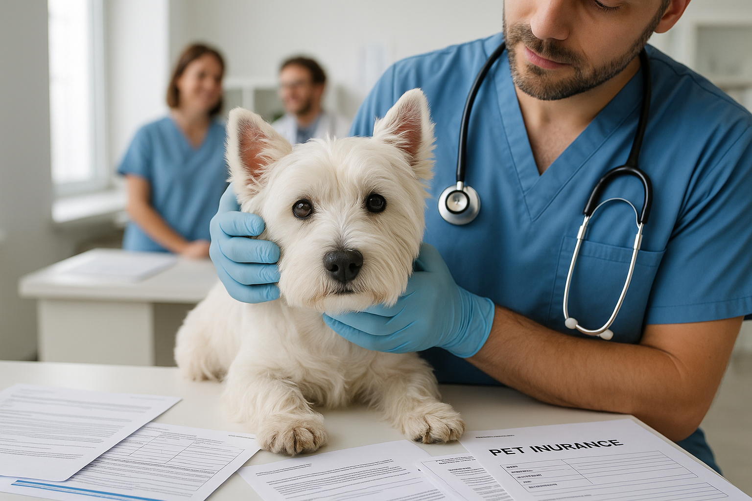 Vétérinaire examinant un chien dans une clinique vétérinaire
